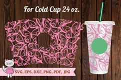 Butterfly Tumbler svg for Full Wrap Venti Cold Cup 24 oz Product Image 1
