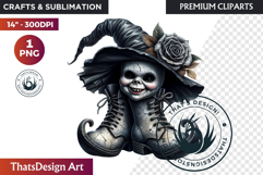 Halloween Character Boots - Spooky Gothic Clipart PNG Product Image 1