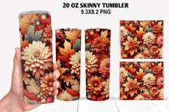 Flowers Skinny Tumbler 20oz Wrap Design, Spring Tumbler Wrap Product Image 1