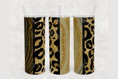 Agate Leopard Gold Glitter 20oz sublimation design tumbler Product Image 1