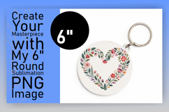 Stylish Round Design for Sublimation , Flowers Heart Product Image 1