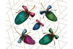 Peacock Christmas Clipart in Jewel Tones, Christmas Png Product Image 5