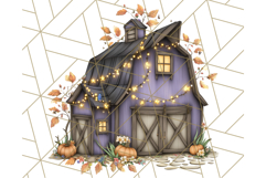 Halloween Cottagecore Barn PNG Clipart, Fall Style Product Image 5