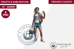 4th of July Character clipart, Patriotic Americana PNG Product Image 1