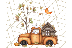 Halloween Cottagecore Truck PNG Clipart, Fall Style Clip Art Product Image 5