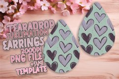 Artistic Teardrop Earrings Design for Crafting , Heart Product Image 1