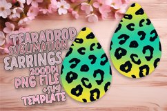 Leopard Print Gradient Art Teardrop Earring Wrap PNG Product Image 1