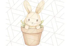 Spring Bunnies PNG Watercolor Bunny Clipart, Pastel Easter Product Image 5