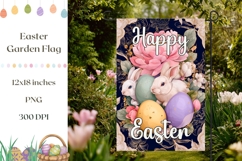 Vintage Easter Garden Flag Template, Easter Bunny Print Product Image 1