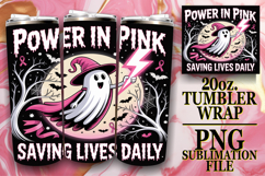 Whimsical Delight 20oz tumbler wrap, Ghost Cancer Product Image 1