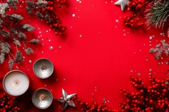 Christmas Berry Background, Red Christmas Background PNG Product Image 1