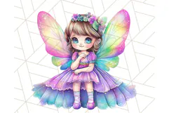 Pastel Fairy Clip Art PNG With Glitter, Rainbow Fairy Png Product Image 5