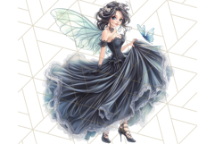 Gothic Fairy &amp; Potion Clipart, Dark Fantasy PNG Printable Product Image 5