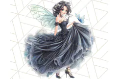 Gothic Fairy & Potion Clipart, Dark Fantasy PNG Printable Product Image 5