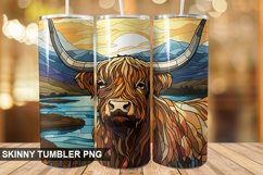 Stained Glass Highland Cow PNG Tumbler Design Product Image 1