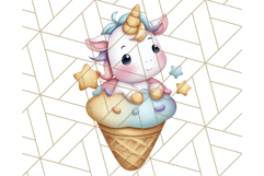 Cute Dessert Unicorn PNG Clipart with Cupcakes &amp; Candies Product Image 5