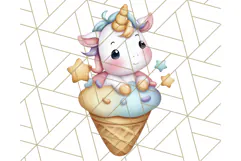 Cute Dessert Unicorn PNG Clipart with Cupcakes & Candies Product Image 5