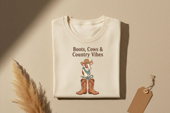 Boots Cows and Country Vibes Png Western Cowgirl Sublimation Product Image 3