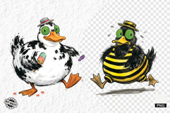 Whimsical Summer Duck Png Clipart Product Image 1