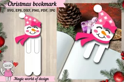 Christmas bookmark Snowman Template svg, paper cut svg Product Image 1