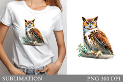 Owl Sublimation. Owl T-Shirt Sublimation Product Image 1