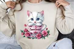 Valentines Day Kitty Cups Clipart PNG Product Image 1