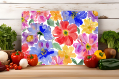 Watercolor Vibrant Floral Cutting Board | Cutting Board png Product Image 4
