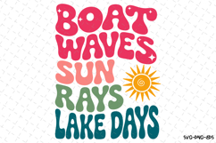 Boat waves sun rays lake days svg | Svg Files for Cricut Product Image 1