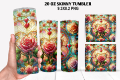 Roes Skinny Tumbler 20oz Wrap Design, Valentine Tumbler PNG Product Image 1