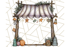 Fall Market Stall Clipart PNG, Rustic Autumn Clip Art Product Image 5