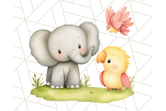 Cute Animal Friends Clipart PNG, Whimsical Spring Animal Duo Product Image 5