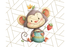 Cozy Safari Baking Animals PNG, Cute Jungle Kitchen Art Product Image 5