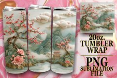 Spring Landscape Embroidered Tumbler Design - 20oz Product Image 1