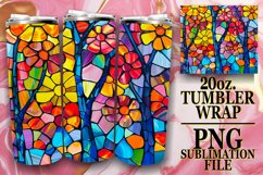 Stained Glass Tree 20oz Wrap Design Product Image 1