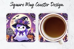 Halloween Boo Mug coaster | Coaster | Sublimation Design Product Image 1