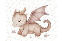 Watercolor Baby Dragon Clipart, Cute Nursery Fantasy PNG Product Image 3