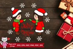 Merry christmas svg design for kids in santa hat Product Image 3