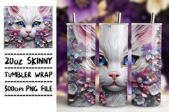 Radiant Feline Elegance: Vibrant 3D Tumbler Art Product Image 1