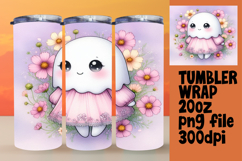 20oz Tumbler Wrap for DIY , Cute Ghost Product Image 1
