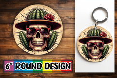 Sublimation Circle Ornaments PNG, Skull Product Image 1