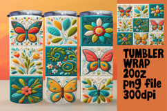 20oz Tumbler Sublimation PNG , Patchwork Product Image 1