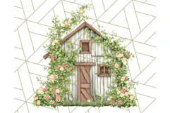 Vintage Cottagecore Barn PNG Clipart, Farmhouse Style Product Image 5