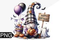 Halloween Gnome Sublimation, Birthday Gnome Clipart PNG Product Image 1