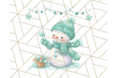 Pastel Snowman Clipart PNG, Cute Soft Winter Graphics Product Image 5