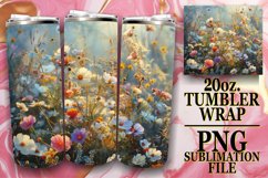 15x Watercolor Botanical Tumbler Wrap Bundle PNG, Spring Product Image 3
