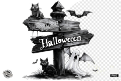Black and White Halloween Autumn Clipart Product Image 1