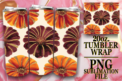 Sublimation Delight 20oz tumbler wrap, Flower Pattern Product Image 1