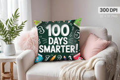 100 days of school Pillow Design, Teacher PNG Sublimation Product Image 1