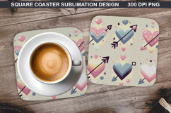 Valentine Coaster Sublimation, Valentine Coaster PNG Design Product Image 1