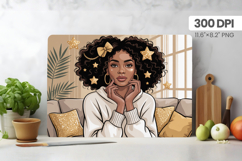 Afro Girl/Woman Melanin braided hair Cutting Board PNG Desig Product Image 1